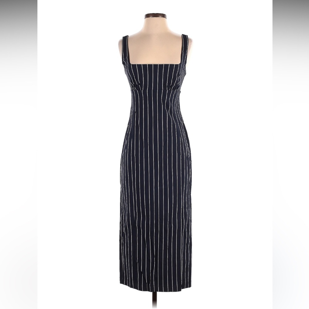 Anthropologie Navy Striped Cocktail Dress
